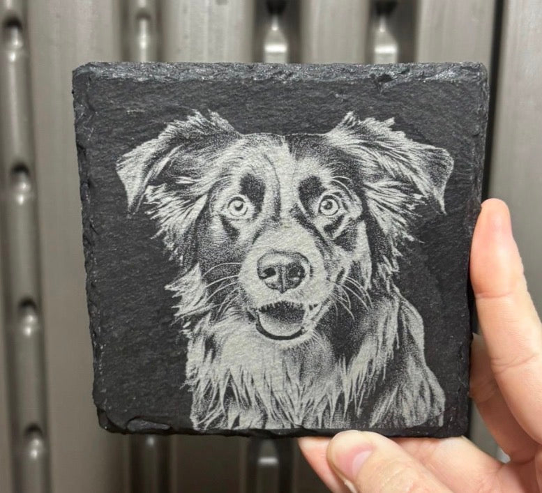 Dog Breed Engraved Slave Coaster - Laser Engraved Dog Lover Gift