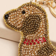 Beaded Sausage Dog Keyring/ Bag Charm