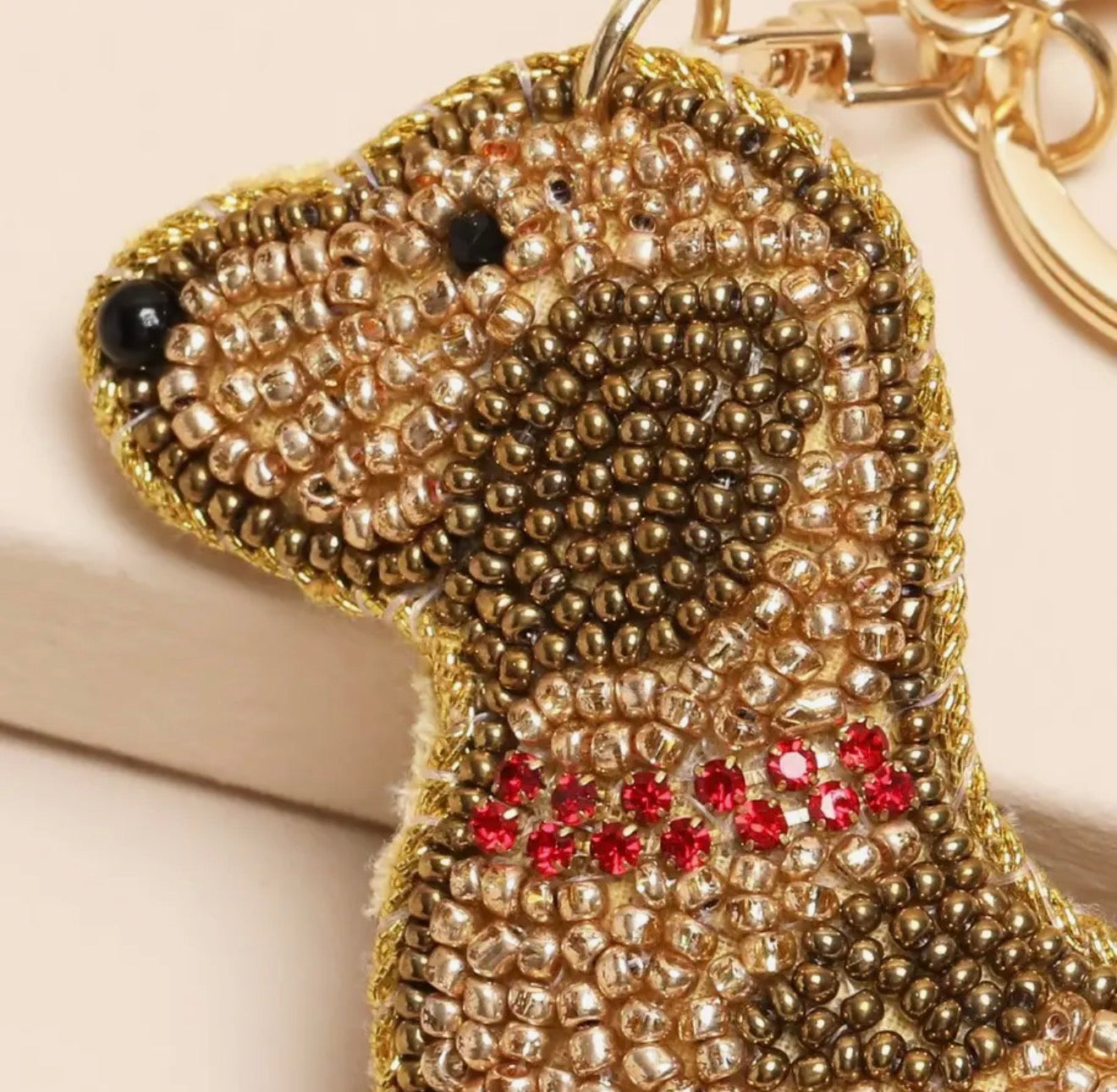 Beaded Sausage Dog Keyring/ Bag Charm