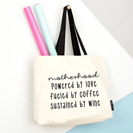 'motherhood, Powdered By Wine' Large Tote Bag