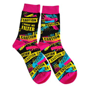 Caution I Have No Filter Women's Crew Socks