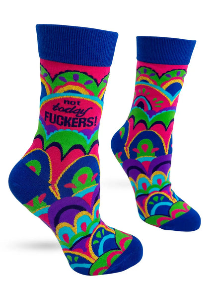 Not Today Fuckers Women's Novelty Crew Socks