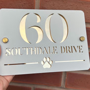 Personalised Acrylic House Sign - Custom House Number & Road Name