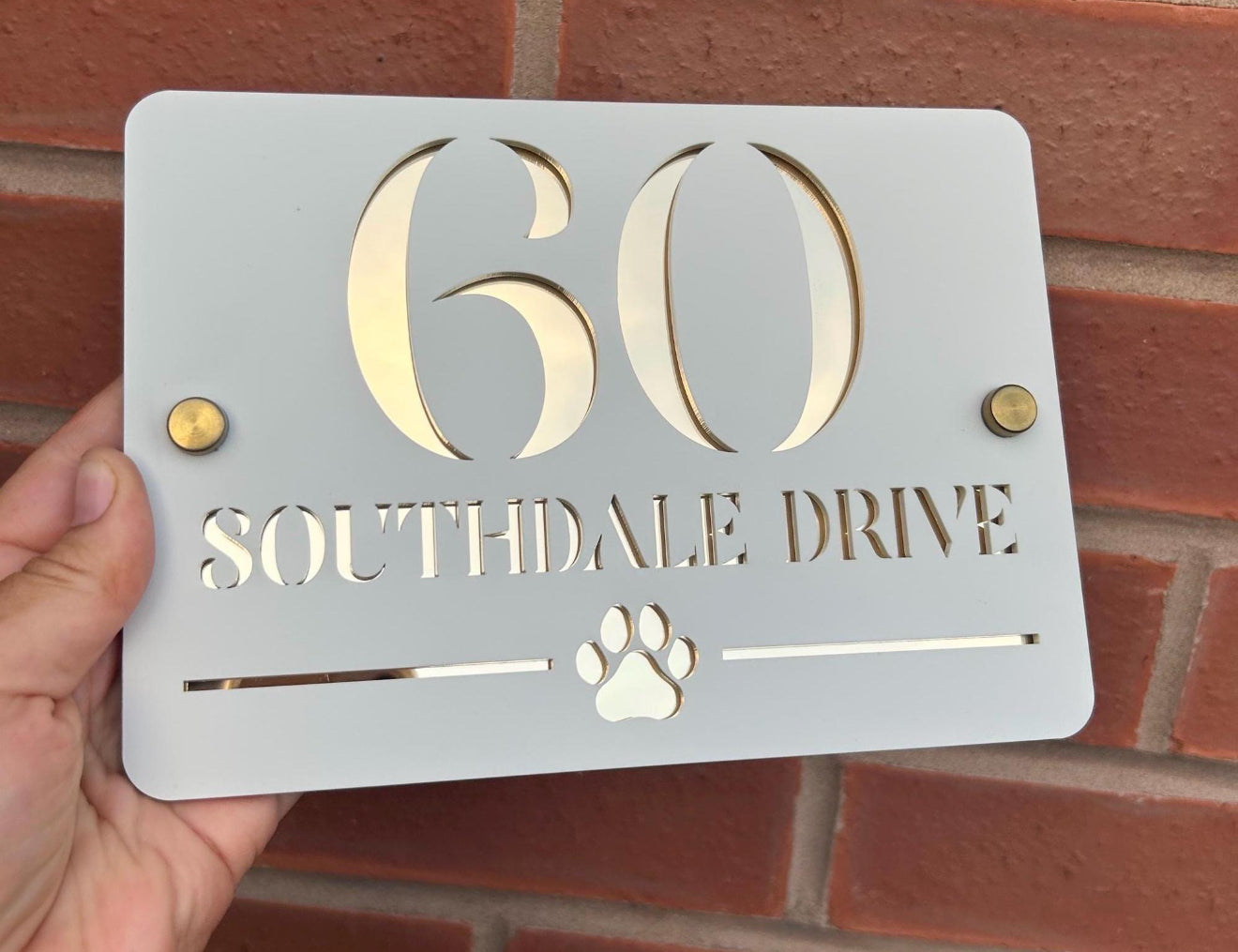 Personalised Acrylic House Sign - Custom House Number & Road Name