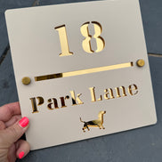 Personalised Acrylic House Sign - Custom House Number & Road Name