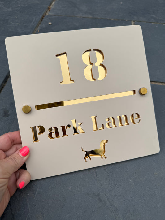 Personalised Acrylic House Sign - Custom House Number & Road Name