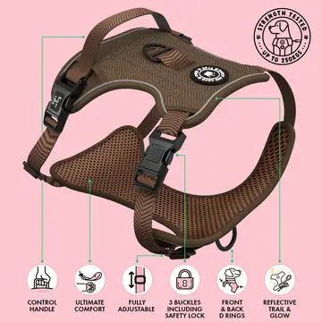 Trail & Glow Tweed Dog Harness - Oxford Tweed