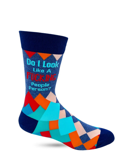 Do I Look Like A Fucking People Person? Men's Novelty Crew Socks