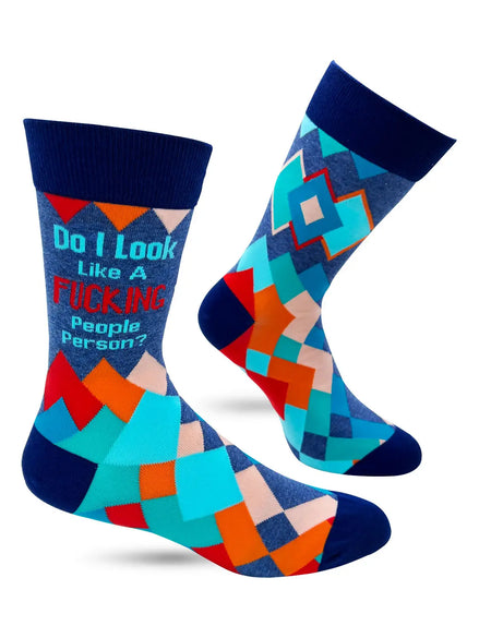 Do I Look Like A Fucking People Person? Men's Novelty Crew Socks