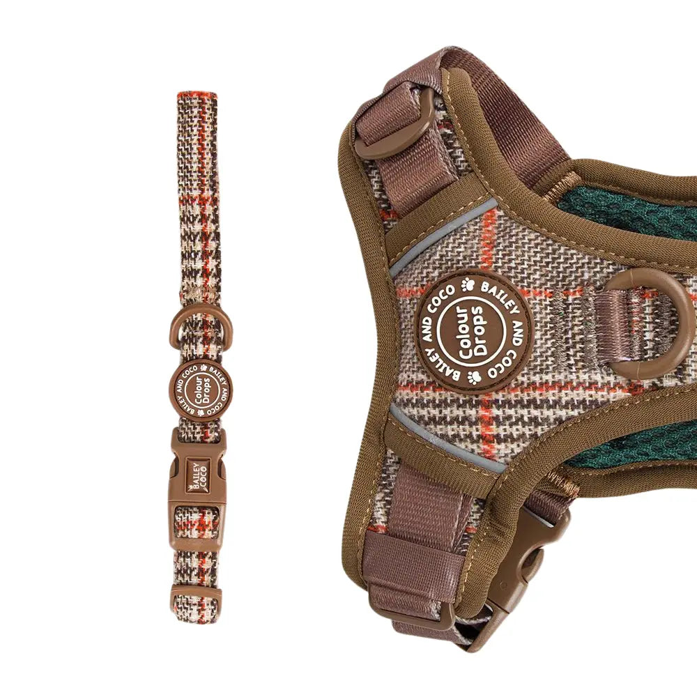 Bailey And Coco Adjustable Collar - Colour Drops - Heritage Plaid