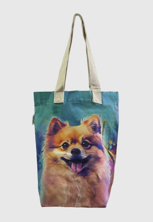 Pomeranian Dog Print Tote Bag