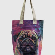 Pug Dog Print Tote Bag