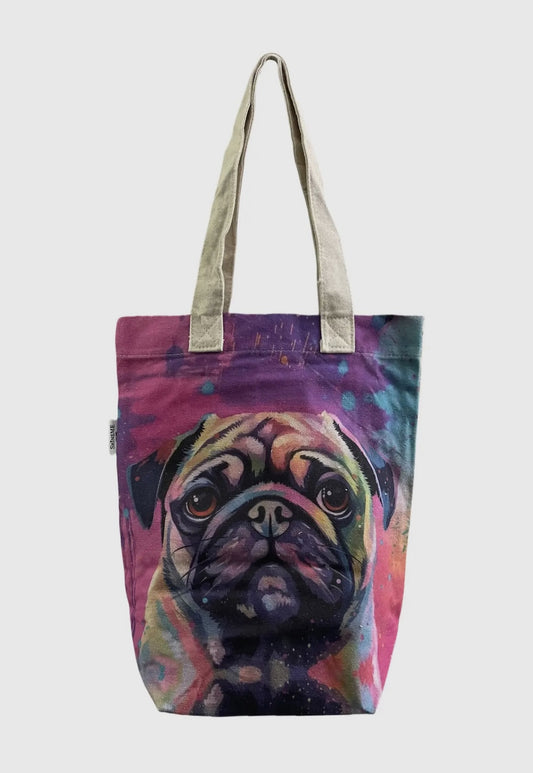 Pug Dog Print Tote Bag