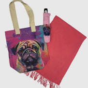 Pug Dog Print Tote Bag