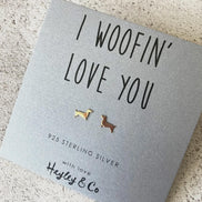 Rose Gold Dachshund Earrings
