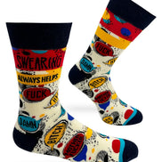Swearing Always Helps Men's Novelty Crew Socks