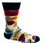 Swearing Always Helps Men's Novelty Crew Socks