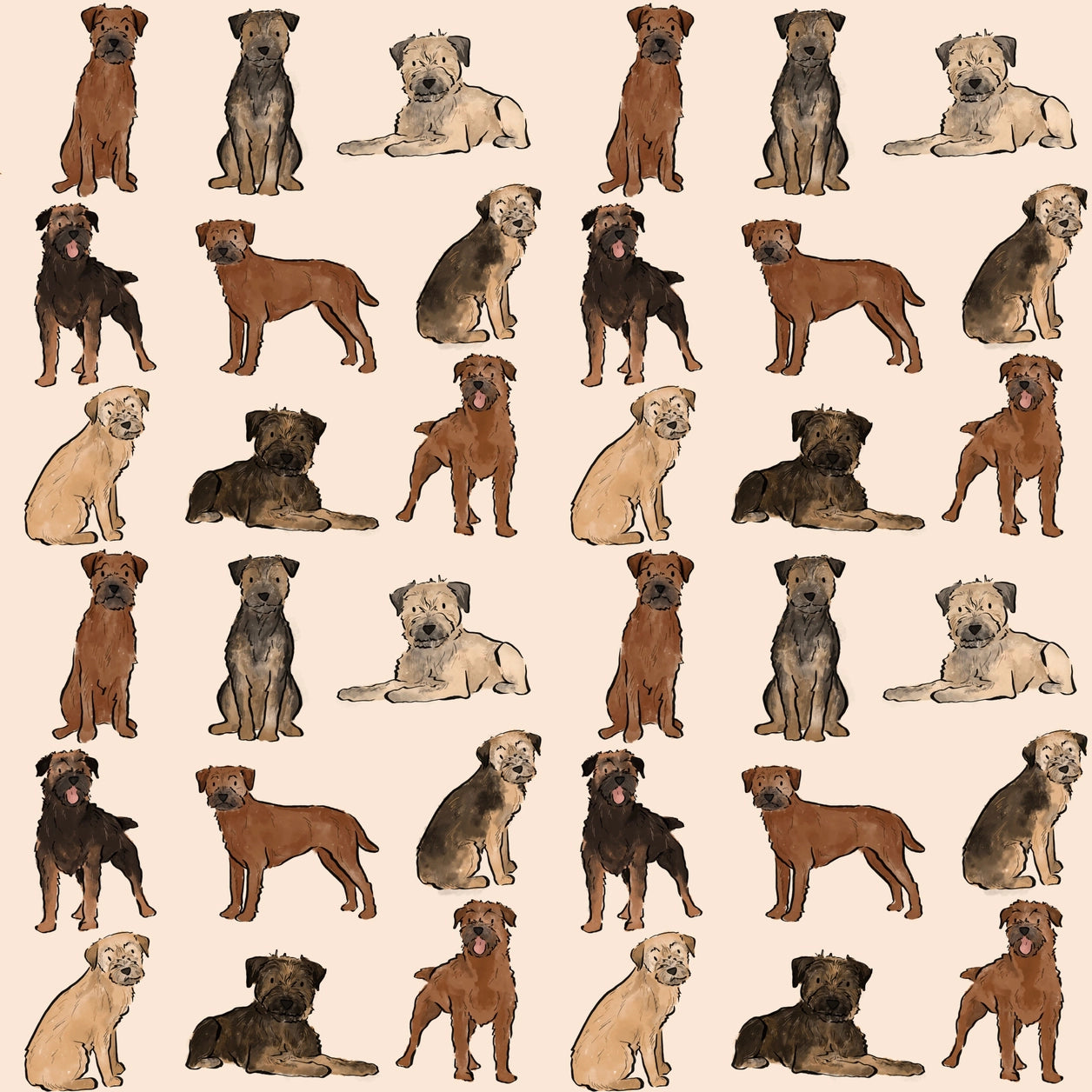 The Border Terrier Dog Walking Bag