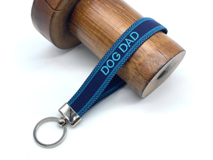 DOG DAD Woven Embroidered Keychain