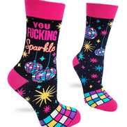 You Fucking Sparkle - Positive Message Women's Crew Socks