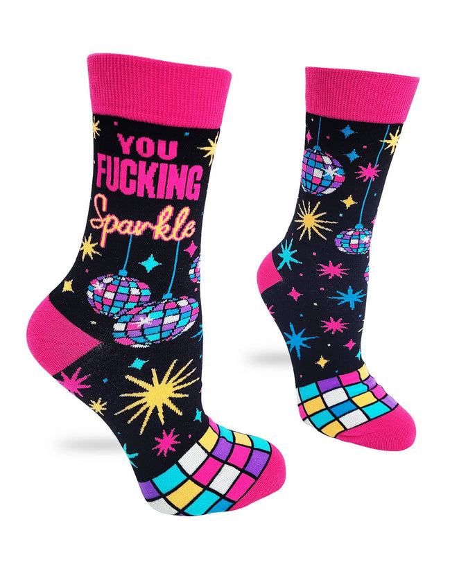 You Fucking Sparkle - Positive Message Women's Crew Socks