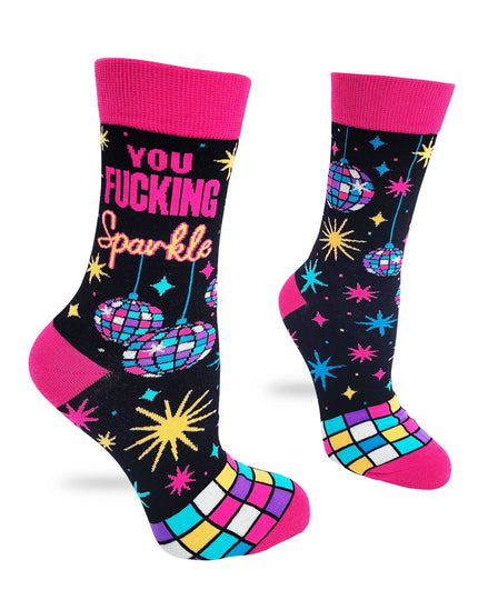 You Fucking Sparkle - Positive Message Women's Crew Socks