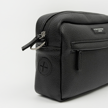 PU Leather Dog Walking Bag Bundle - Black