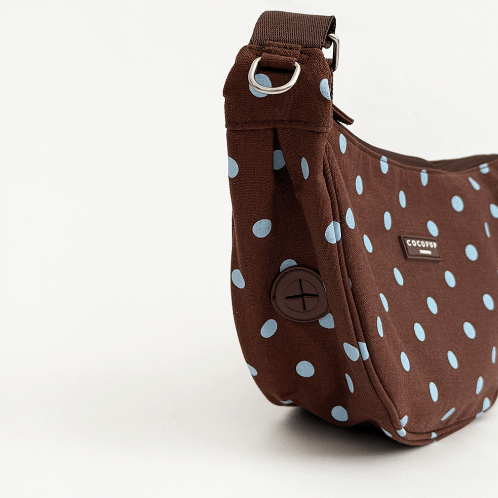Crossbody Crescent Dog Walking Bag - Biscotti Blue