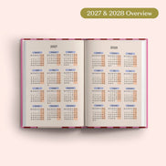 2027 Diary | A5 Hardcover Week to View | Pink & Red Stripe