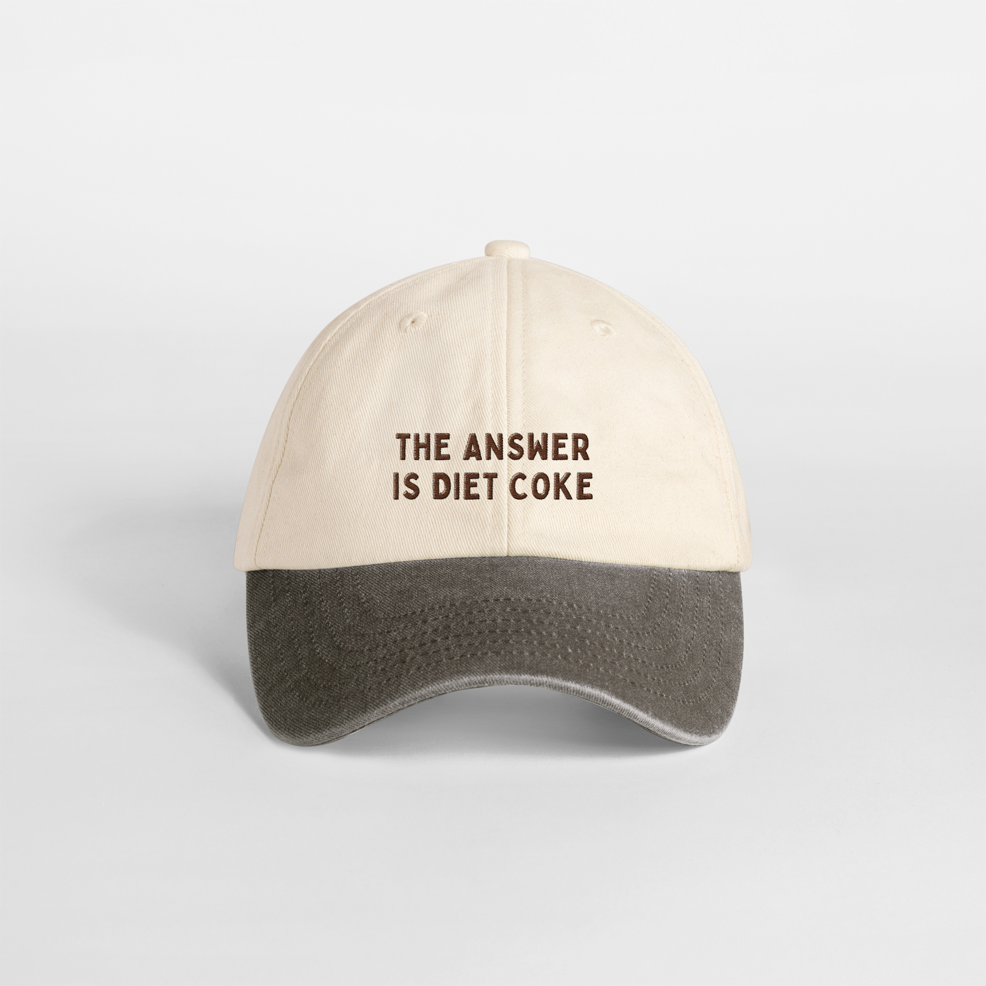 The Answer Is Diet Coke | Vintage Two Tone Cap: Vintage Sand