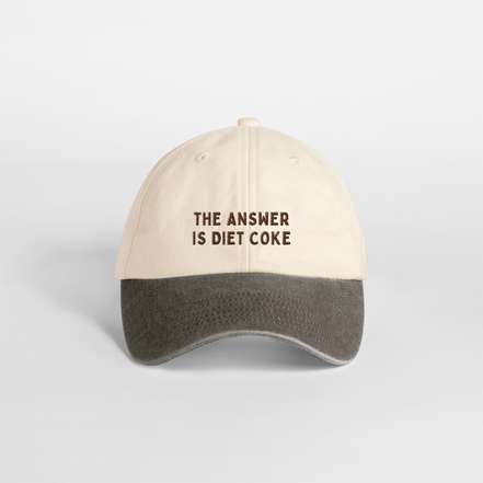 The Answer Is Diet Coke | Vintage Two Tone Cap: Vintage Sand