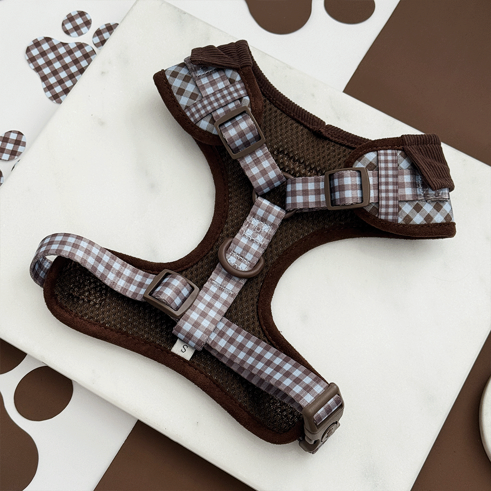 Chelsea Check Adjustable Neck HARNESS: L