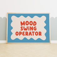 Mood Swing Operator | Denim, Lobster and Cream | Art Print: A3
