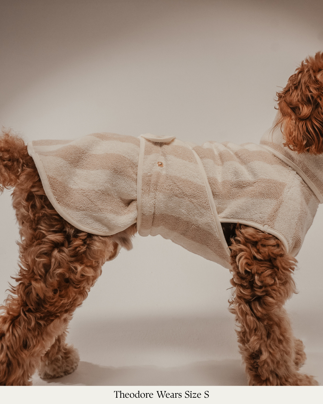 Hazelnut Stripe | The Cosy Cloak Drying Robe: L