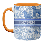Mugs 'I Enjoy Dogging' by Lilly Rose: Mug Colour Inner & Handle 11oz - Blue
