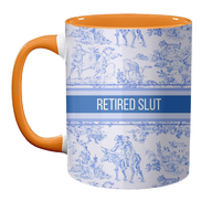 Mugs 'Retired Slut' by Lilly Rose: Mug Colour Inner & Handle 11oz - Black