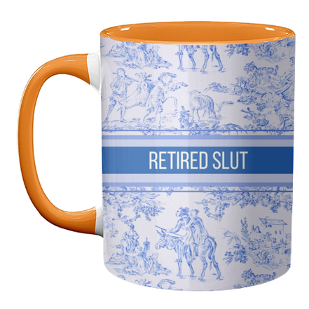 Mugs 'Retired Slut' by Lilly Rose: Mug Colour Inner & Handle 11oz - Black