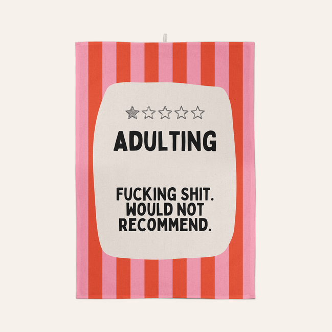Adulting | Tea Towel: Red & Watermelon