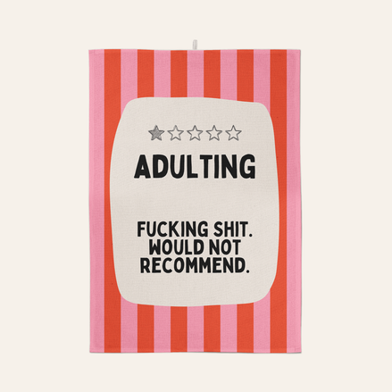 Adulting | Tea Towel: Red & Watermelon