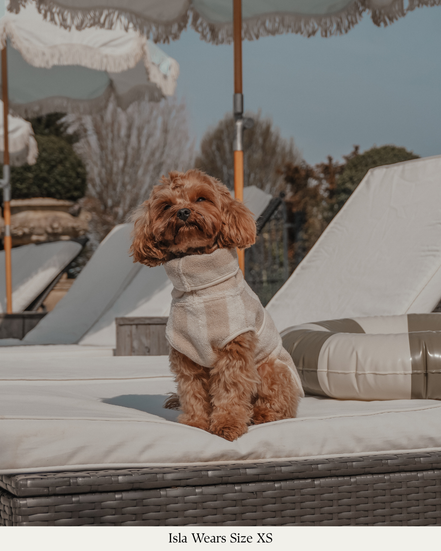 Hazelnut Stripe | The Cosy Cloak Drying Robe: L