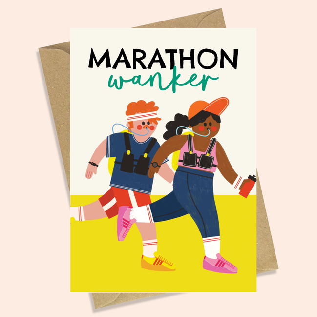 MARATHON WANKER - FUNNY LONDON MARATHON CARD