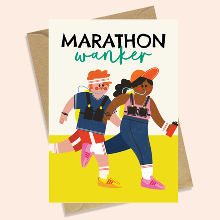 MARATHON WANKER - FUNNY LONDON MARATHON CARD