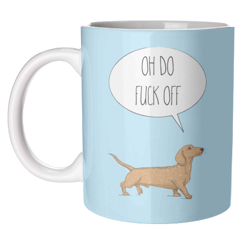 Mugs 'Oh Do Fuck Off, Dachshund Style': Mug Colour Inner & Handle 11oz - Black