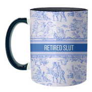 Mugs 'Retired Slut' by Lilly Rose: Mug Colour Inner & Handle 11oz - Black
