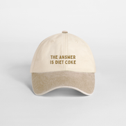 The Answer Is Diet Coke | Vintage Two Tone Cap: Vintage Sand