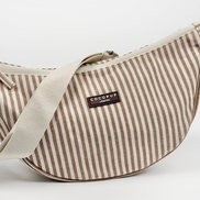 Crossbody Crescent Dog Walking Bag - London Linen Stripes