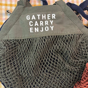 Mesh Grocery Shopper: Cream- dark green out for provisions / Regular