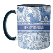 Mugs 'I Enjoy Dogging' by Lilly Rose: Mug Colour Inner & Handle 11oz - Blue
