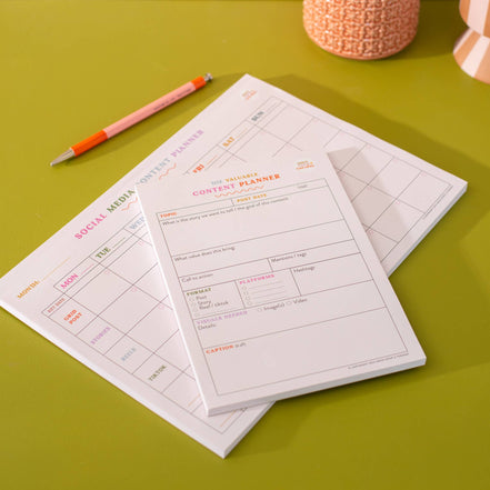Social Media Weekly Content Planning Pad | A4 | Colourful