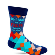 Do I look Like A Fucking People Person? Men's Novelty Crew Socks